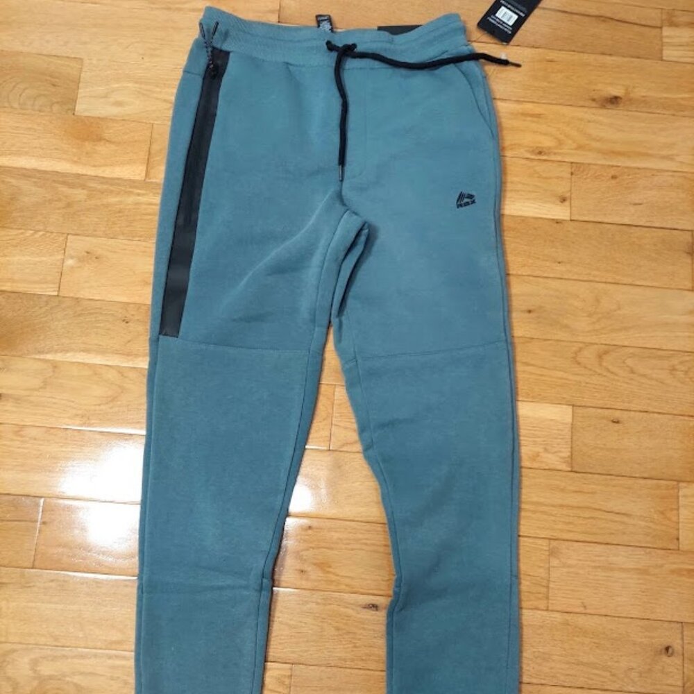 RBX ACTIVE Fleece Pants Comfort Fit Jogger Pants Sweats Blue Slate Small New $78